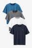 White/Slate Grey/Blue/Navy T-Shirt 4 Pack, Regular