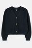 Joules Samantha Navy V Neck Ribbed Knit Buttoned Cardigan
