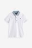 White Short Sleeve Smart Print Collar Polo Shirt (3-16yrs)