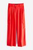 Red Smart Utility Cargo Wide Leg Trousers