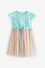 Teal Blue Rainbow Skirt Dress (3-16yrs)