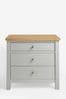 Dove Grey Malvern Paint Effect 3 Drawer Wide Bedside Table, 3 Drawer Wide