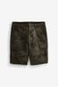 Camouflage-Muster, Khaki-Grün - Cargo-Shorts aus Baumwolle
