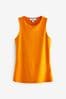 Orange Fitted Seamless Round Neck Stretch Vest