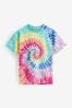 Regenbogenfarben - T-Shirt in Relaxed Fit mit Knüpfbatikdesign (3-16yrs)