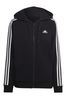 adidas Black Sportswear Essentials 3-Stripes French Terry Regular Full-Zip Hoodie