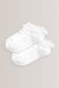 White 2 Pack Cotton Rich Ruffle Trainer Socks