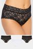 Long Tall Sally Black Floral Lace Shorts 3 Pack