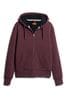 Superdry Burgundy Marl Essential Borg Lined Zip Hoodie