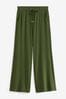 Khaki Green Jersey Culotte Trousers, Reg/Long