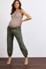 Khaki Green Maternity Utility Cargo Trousers
