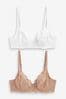 Nude/White Non Pad Full Cup Bras 2 Pack