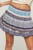 Superdry Linear Geo Border Print Vintage Tiered Mini Skirt