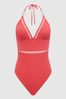 Reiss Coral Ray Colourblock Halter Swimsuit