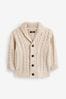 Ecru Cream Shawl Collar Cable Cardigan (3mths-7yrs)