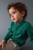 Green Textured Long Sleeve Knitted Polo Shirt (3mths-7yrs)