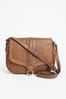 Tan Brown Premium Leather Hummingbird Cross-Body Bag