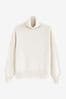 Ecru White Premium 100% Wool Roll Neck Jumper