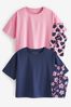 Navy/Pink Daisy Heart Pyjamas 2 Packs (3-16yrs)