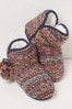 FatFace Blue Sara Knit Slipper Boots