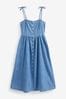 Blue Button Through Denim Summer Dress