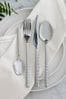 16 Piece Silver Hammered Stainless Steel Cutlery Set