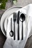 16 Piece Black Hammered Stainless Steel Cutlery Set