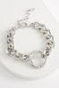 Silver Tone Chunky Chain Circle Bracelet