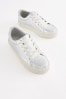 Silver Scallop Detail Lace-Up Trainers