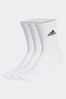 adidas White 3 Pack Cushioned Crew Socks 3 Pairs, 3 Pack