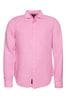 Superdry Fuchsia Pink Studios Casual Linen Long Sleeved Shirt