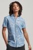 Superdry Blue Print Vintage Loom Short Sleeve Shirt
