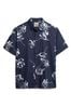 Superdry Mono Hibiscus Navy Short Sleeve Hawaiian Printed Shirt