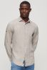 Superdry Ash Grey Studios Casual Linen Long Sleeved Shirt