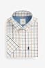 Cream/Blue Tattersall Check Easy Iron Button Down Oxford Shirt, Regular