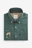 Dark Green Printed Easy Iron Button Down Oxford Shirt