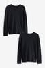 Black 2 Pack Thermal Long Sleeve Top, 2 Pack