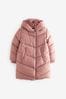 Pink Regular Length Shower Resistant Chevron Duvet Padded Coat (2-16yrs), Regular Length