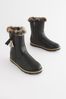 Black Standard Fit (F) Warm Faux-Fur Lined Zip Boots, Standard Fit (F)