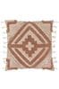 furn. Brown Kalai Geometric Tufted Woven Cotton Cushion