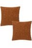 The Linen Yard Brown Cabu Chunky Textured Boucle Cushion 2 Pack