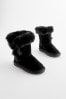Black Water Repellent Pull-On Boots