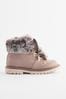 Mink Brown Lace-Up Hiker Boots