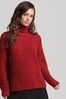 Superdry Red Slouchy Stitch Roll Neck Knit Jumper