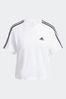 adidas White Sportswear Essentials 3-Stripes Single Jersey Top