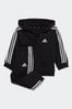 Black Essentials Full-Zip Hooded Jogger Set