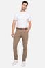 Threadbare Brown Belted Stretch Chino Trousers