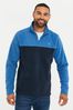 Threadbare Blue Two Tone 1/4 Zip Fleece Jumper