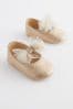 Gold Bow Ballet Occasion Baby Shoes (0-24mths)