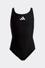 adidas Black Small Solid Logo Swimsuit